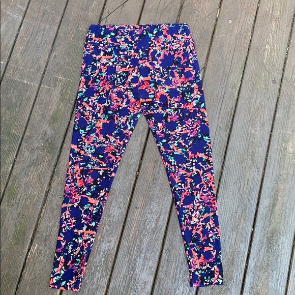 Lularoe Blue and Pink Leggings - Picture 5 of 6